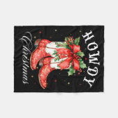 Western Howdy Christmas Cowgirl Boot Coquette Bow Fleecedecke (Vorderseite (Horizontal))