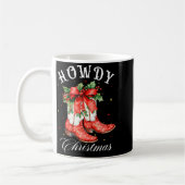 Western Howdy Christmas Cowgirl Boot Coquette Bow Kaffeetasse (Links)
