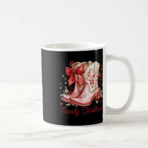 Western Howdy Christmas Cowgirl Boot Coquette Bow Kaffeetasse