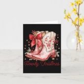 Western Howdy Christmas Cowgirl Boot Coquette Bow Karte (Gelbe Blume)