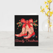 Western Howdy Christmas Cowgirl Boot Coquette Bow  Karte (Gelbe Blume)