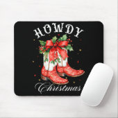 Western Howdy Christmas Cowgirl Boot Coquette Bow Mousepad (Mit Mouse)