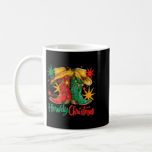 Western Howdy Christmas Cowgirl Boot Hat Christmas Kaffeetasse (Links)