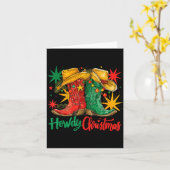 Western Howdy Christmas Cowgirl Boot Hat Christmas Karte (Gelbe Blume)