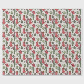 Western Howdy Christmas Cowgirl Geschenkpapier (Flach)