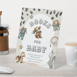 Western Howdy Cowboy Baby Shower Books for Baby Sockelschild