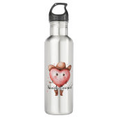 Western Howdy Cowgirl Heart Edelstahlflasche (Vorderseite)