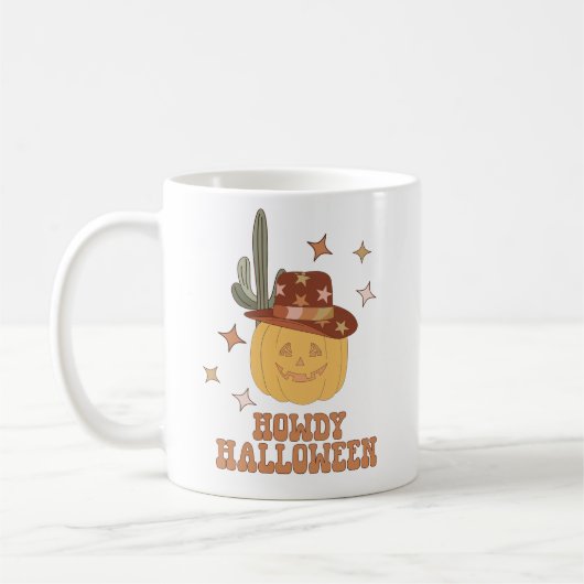 Western Howdy Halloween Groovy Tasse (Links)