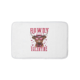 Western Howdy Highland Cow Valentinstag Highland Badematte