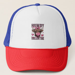 Western Howdy Valentine Funny Highland Cow Valenti Truckerkappe