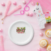 Western Howdy Weihnachtskuh Cowboy-Hut und Kaktus Pappteller (Party)