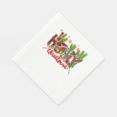 Western Howdy Weihnachtskuh Cowboy-Hut und Kaktus Serviette (Ecke)