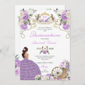 Western Hübsch Lila Charro Cowgirl Quinceañera Einladung (Vorne/Hinten)