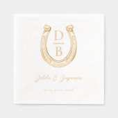 Western-Hufeisen-Individuelle Name und Monogramm-H Servietten Mit Folie (Vorderseite)