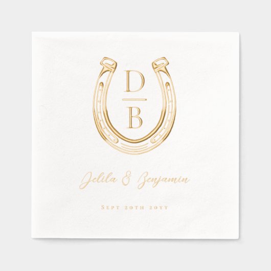 Western-Hufeisen-Individuelle Name und Monogramm-H Servietten Mit Folie (Vorderseite)