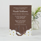 Western Hufeisen und Brautparty Daisies Einladung (Stehend Vorderseite)