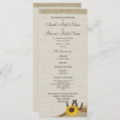 Western-Hufeisen und Sonnenblumen-Hochzeitsprogram Programm (Vorne/Hinten)