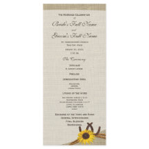 Western-Hufeisen und Sonnenblumen-Hochzeitsprogram