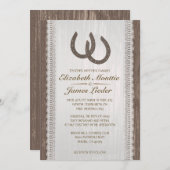 Western-Hufeisenhochzeits-Einladungen Einladung (Vorne/Hinten)