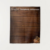 Western-Hut und Lasso-Hintergrund für Grad-Party#2 Wandteppich (Vorderseite)