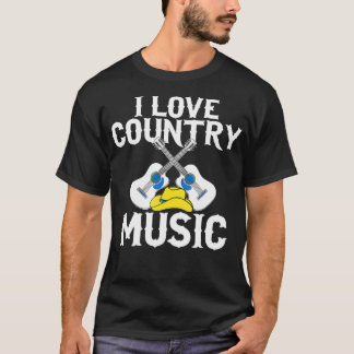 Western I Liebe Country Music USA Line Dance Campf T-Shirt