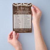 Western I Spy Country Wedding Empfang Game Card Flyer (Handgriff)