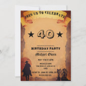 Western im benutzerdefinierten Alter Einladung (Vorderseite)