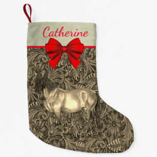 Western-Imitat bearbeiteter lederner Druck mit Kleiner Weihnachtsstrumpf