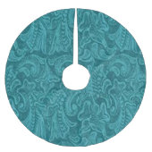 Western-Imitate Aquamarine Lederdrucke Polyester Weihnachtsbaumdecke (Vorderseite)