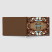 Western Imitate Leder und Türkis Gästebuch (Voll)