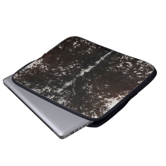 Western in Schwarz-Weiß-Cowhide Laptopschutzhülle (Vorne Knopf)