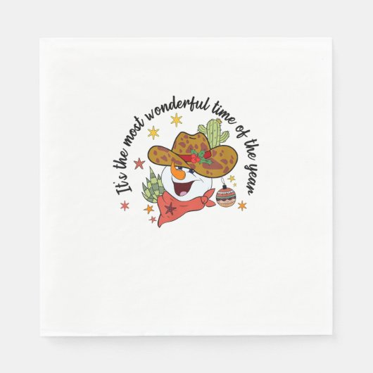 Western ist der schönste Time Cowboy Snowman Serviette (Vorderseite)
