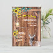 Western Jagd auf Sonnenblumenhirsche Save the Date Einladung (Stehend Vorderseite)