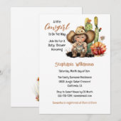 Western-Kakteen-Südbabydusche Einladung (Vorne/Hinten)