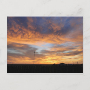Western Kansas Sunset mit Stall Postkarte