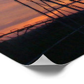 Western Kansas Sunset und Windmill Poster (Ecke)