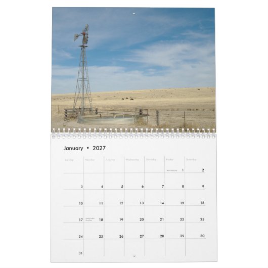 Western-Kansas-Windmühlen 2012-2013 Kalender (Jan 2027)