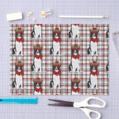 Western Kariert und Weihnachts-Grenze Collie Lover Seidenpapier (Handwerk)