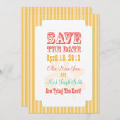 Western Karneval - Save the Date Gelb & Korallen (Vorne/Hinten)