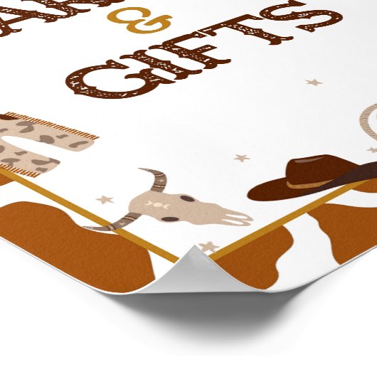 Western Karten und Geschenke Unterschrift Poster (Ecke)