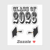 Western-Klasse des Abschlusses 2026 Aufkleber (Blatt)