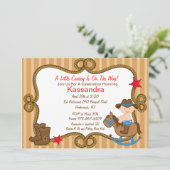 Western-kleine Cowboy-Baby-Duschen-Einladung Einladung (Stehend Vorderseite)