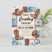 Western kleine Cowboy-Dusche Einladungen (Stehend Vorderseite)