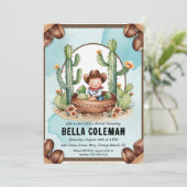 Western kleine Cowboy-Dusche Einladungen (Stehend Vorderseite)