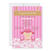 Western-kleine Cowgirl-Baby-Duschen-Einladung