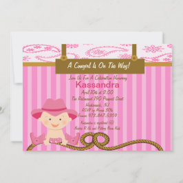 Western-kleine Cowgirl-Baby-Duschen-Einladung Einladung