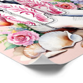 Western Kleine Cowgirl Pink Coastal Babydusche Poster (Ecke)