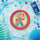 Western Kleiner Cowboy mit Papageien zum Geburtsta Pappteller (Party)