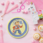 Western Kleiner Cowboy mit Papageien zum Geburtsta Pappteller (Party)