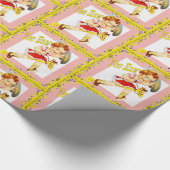 Western Kleines Cowgirl auf Stick Horse Yew Haw Geschenkpapier (Ecke)